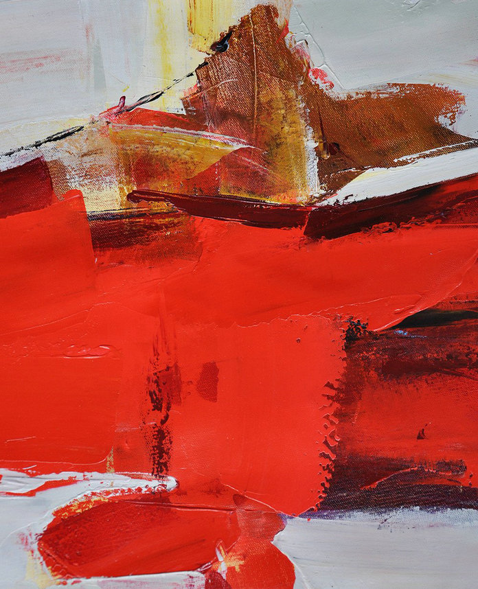 Abstract Painting Extra Large Canvas Art,Oversized Palette Knife Painting Contemporary Art On Canvas,Colorful Wall Art,Grey,Red,Yellow,Brown.etc